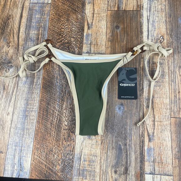 Grimfrost Women's Small Green String Bikini Bottoms - Picture 1 of 13